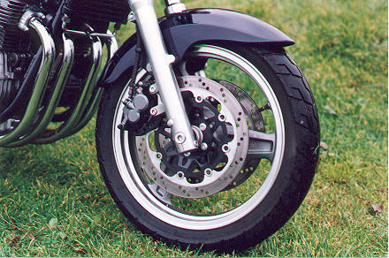 Shiny front wheel of Zephyr 750, september 1991